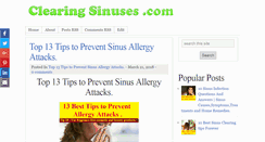 Desktop Screenshot of clearingsinuses.com